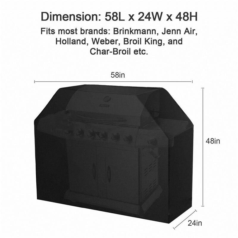 Grill Cover Black Storage Bag Waterproof BBQ Cover BBQ Accessories Grill Cover For Weber Spirit Gas E-310/E-320/SP-310/SP-320