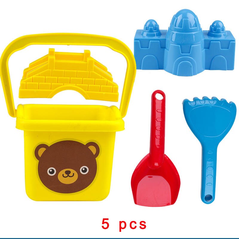 Beach toys for children sand set sand bucket game sea sand rake shovel summer mold baby bath toy outdoor toy: Brown