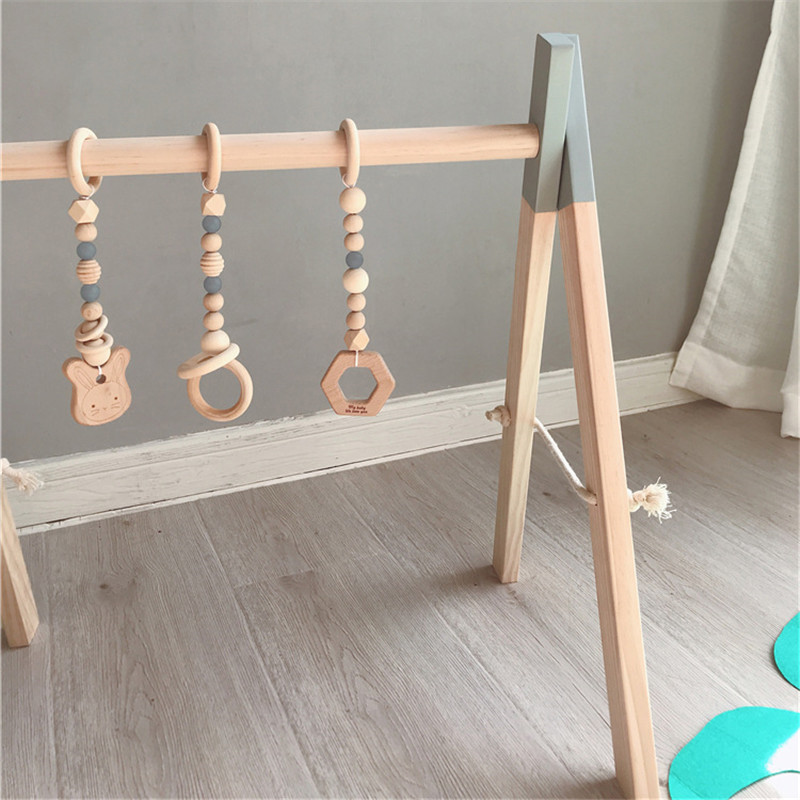 Nordic Houten Baby Gym Accessoires & Play Gym Rammelaar Speelgoed Set Frame Nursery Decor Montessori Sensory Speelgoed Babyrammelaars Beste