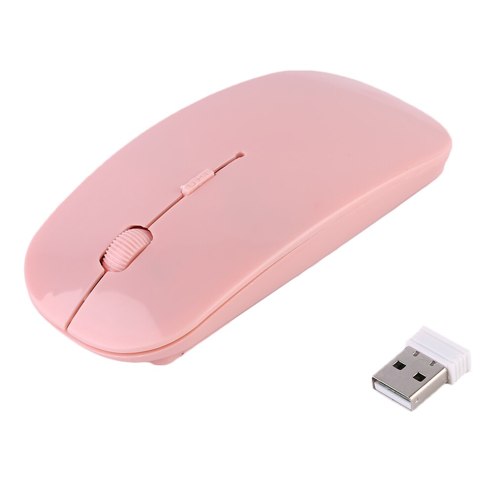 2.4Ghz Usb Computer Draadloze Muis Voor Laptop Stille Bluetooth Muis Pc Muis Oplaadbare Muis Usb Optical Voor Pc: Pink