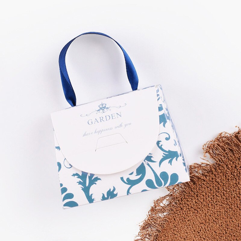 10pcs Floral Paper Storage Box Cute Pink Dot Handbag Box School Office Desk Accessories Stationery Pencil Organizer