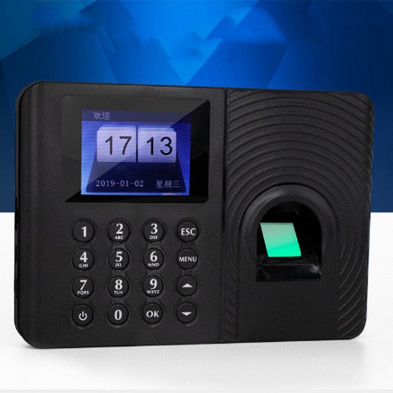 Biometrisch aanwezigheidssysteem vingerafdruklezer tijdklok aanwezigheidsmachine voor werknemers toegangscontrole woon-werkverkeer ponskaartmachine