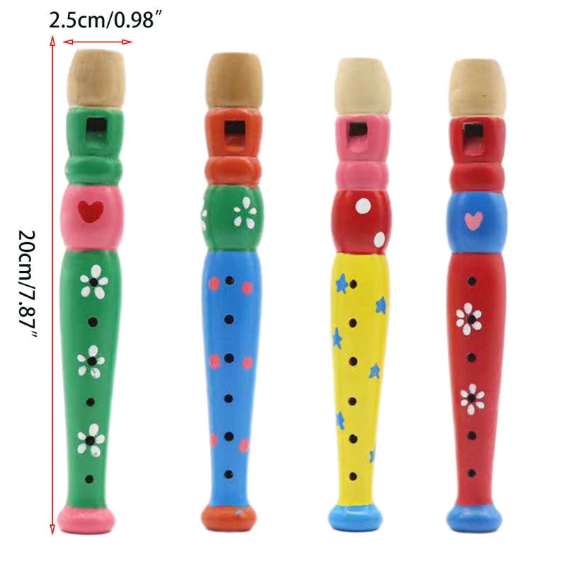 4 Stuks Childrens/Beginners Houten Cartoon Recorder. Een Grote Instrument Voor Kinderen Te Beginnen. T4MF