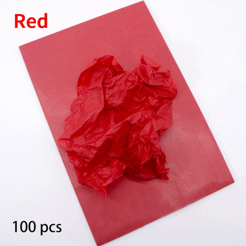 100 fogli/pacco fodera in carta velina per abbigliamento camicia scarpe fai da te fatti a mano A4 traslucido carta da imballaggio per vino confezione regalo: Red