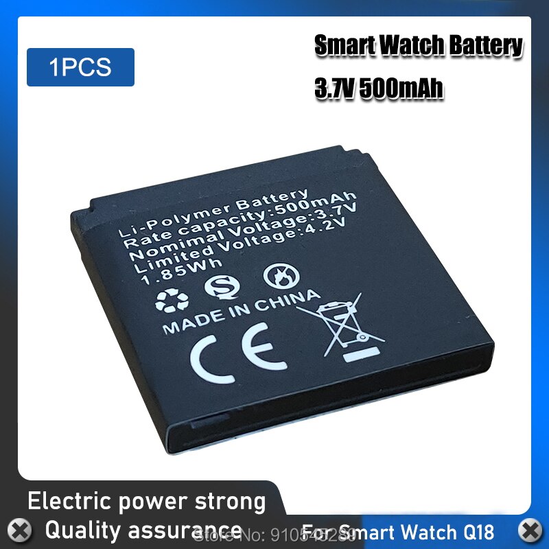 Montre connectée Q18, avec batterie Lithium-ion Rechargeable, 3.7V, 500mAh, 500mAh: 1pcs