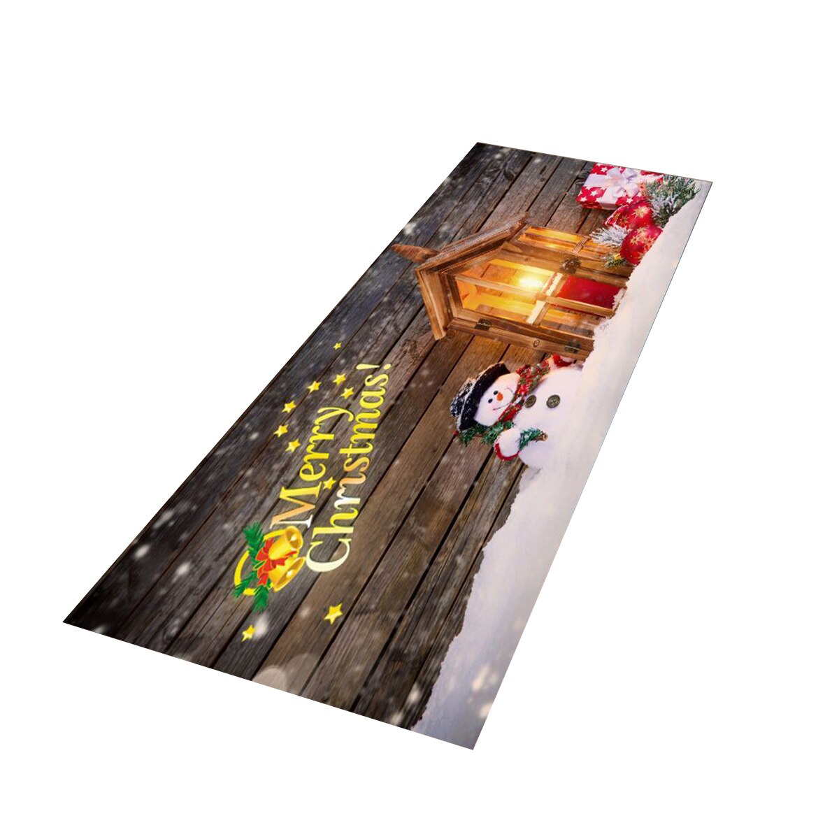 Christmas Floor Mat Cute Santa Snowflake Bell Area Rug Washable Non-slip Mat For Bathroom Bedroom Kitchen Rugs 50x80 cm