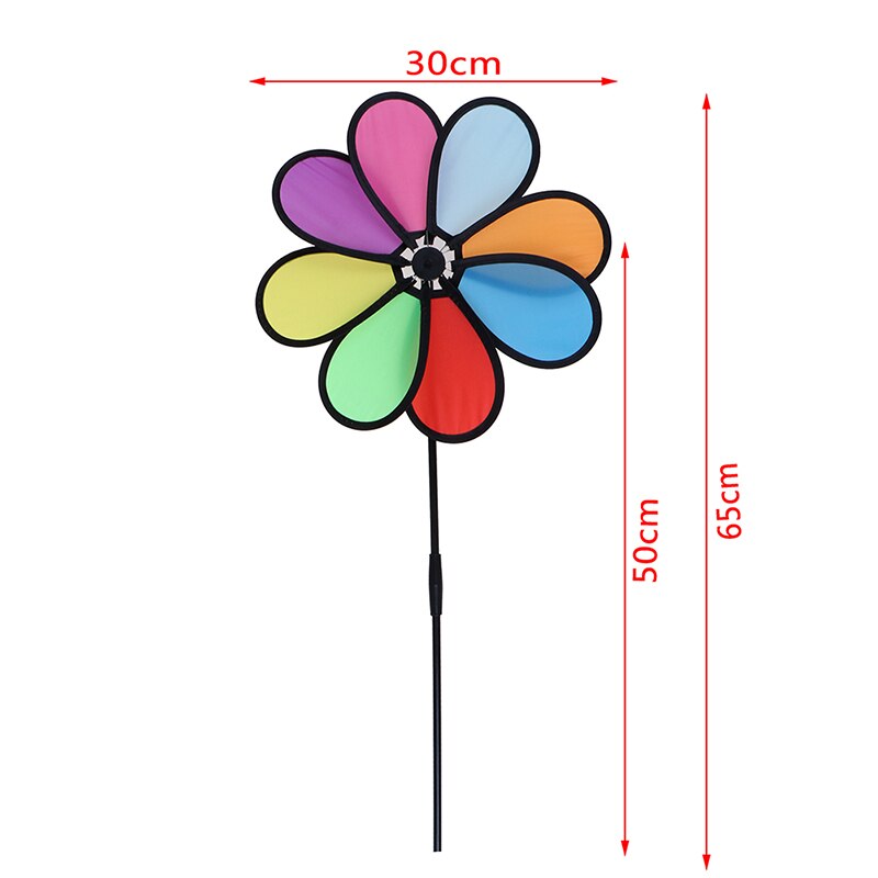 1Pcs Kleurrijke Regenboog Dazy Bloem Spinner Wind Windmolen Tuin Yard Outdoor Decor