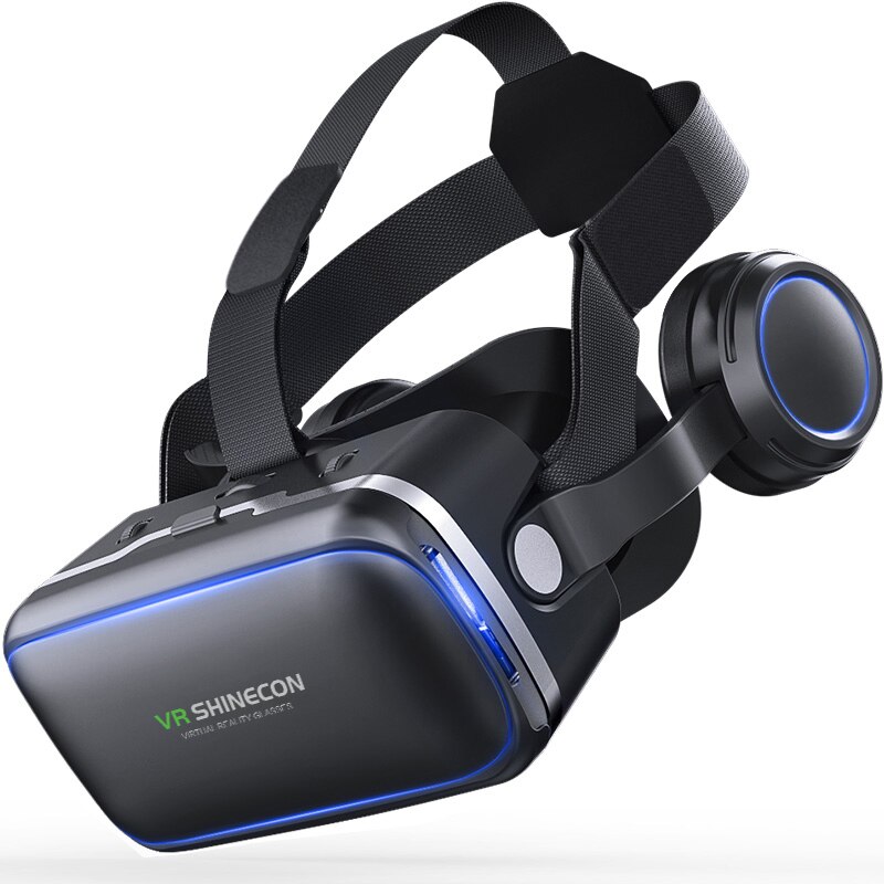 VR Shinecon 6.0 3D bril Virtual Reality bril google Kartonnen VR DOOS 2.0 VR headset met koptelefoon gampad Voor smartphone