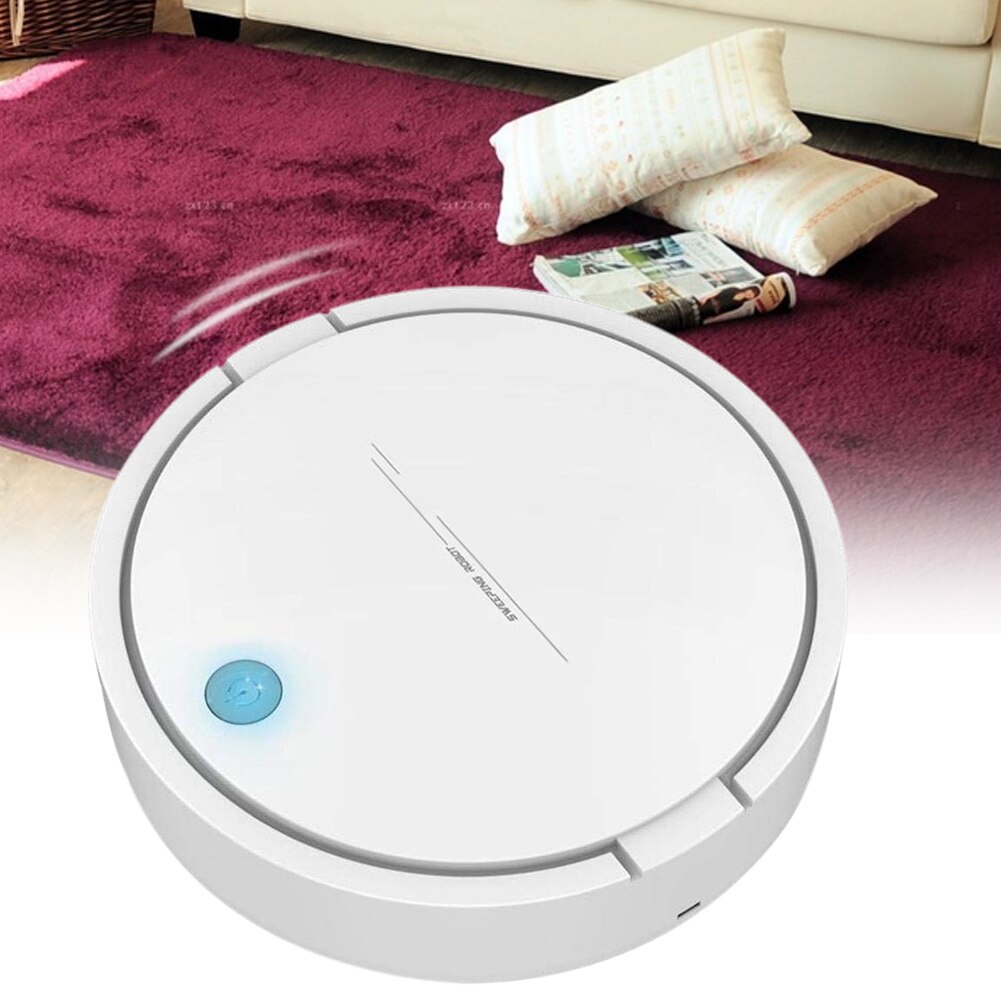 Smart Robot Vacuum Cleaner USB Rechargeable Automatic Sweeping Mopping Robotic Vacuums Machine DIN889: white