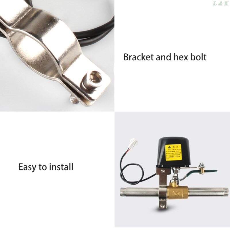 1/2" Gas Water Pipeline Manipulator Valve Ball Smart Controller Leak Automatic System Shutoff Cut Off Kitchen Bathroom