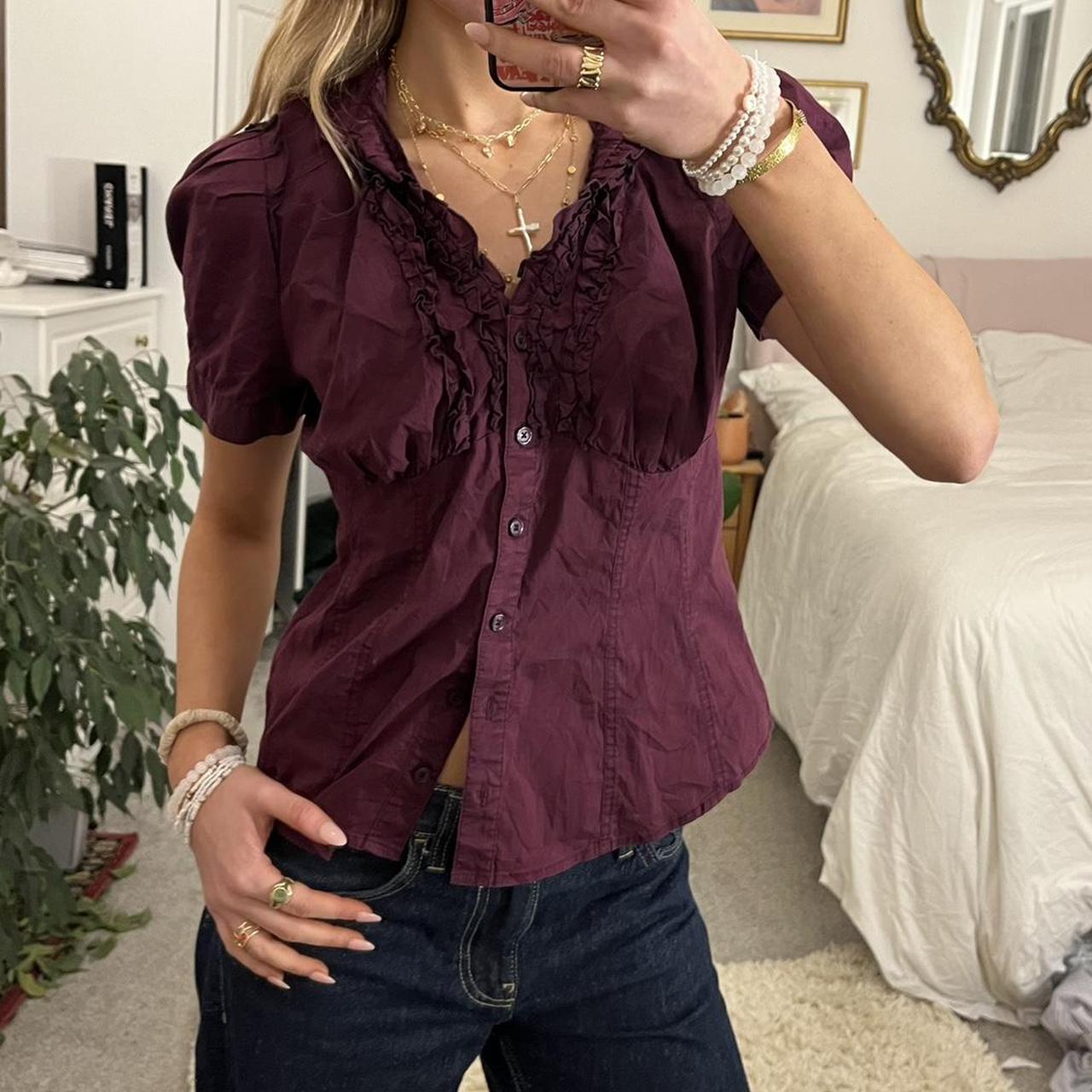 Taste hoch Kurzarm T-Shirt Jahrgang Essbare Baum Pilz trimmen Bluse Spitzen schick Frauen Damen Hütte Y2k Ernte Spitzen: S