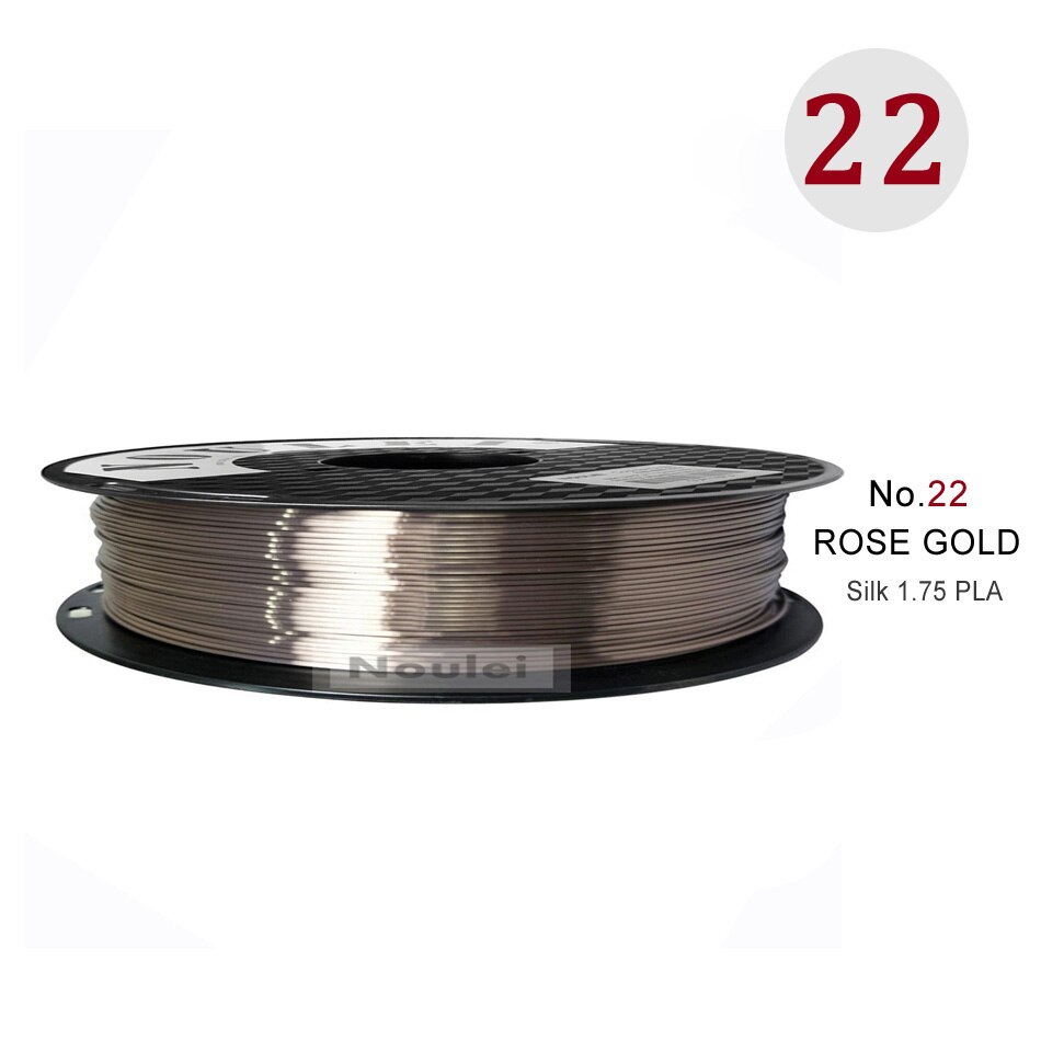 Noulei 3D Print Gloeidraad 1.75 Mm Pla Zijdeachtige Goud 0.5Kg Zijde Als Voelen Rijke Glans Koper Gouden Zilver 500G Printer Materialen: Rose Gold