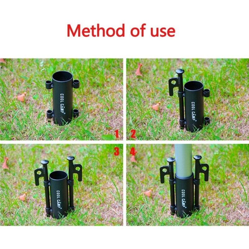 Tent Canopy Pole Holder Tent Awning Pole Fixation Pipe Outdoor Camping Fishing Camp Pole Nail Holder