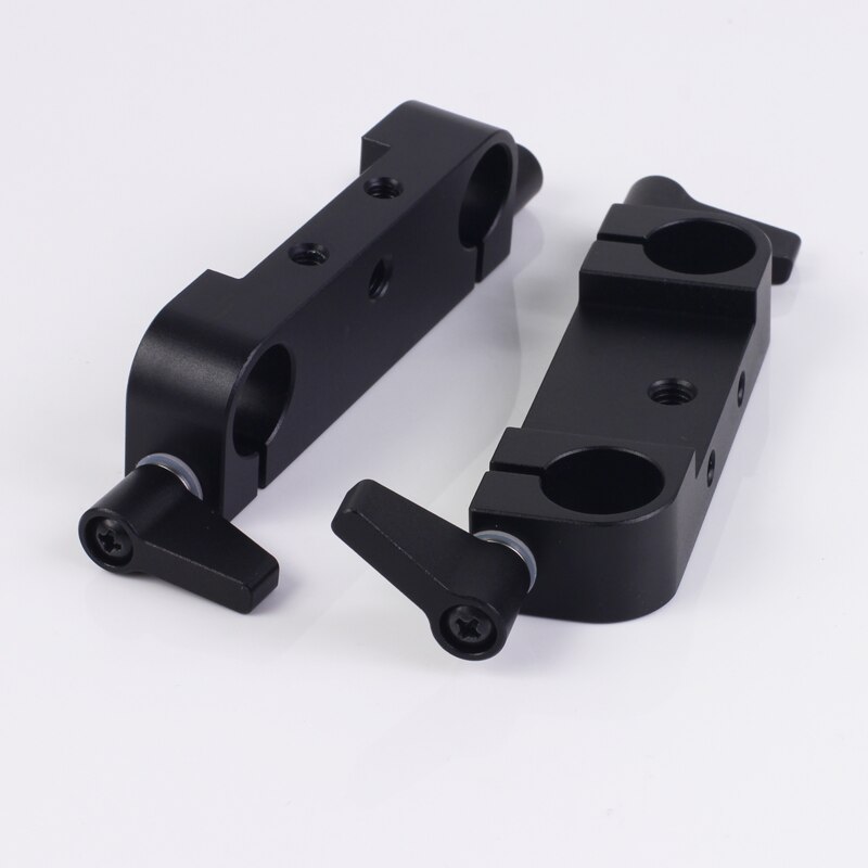 2pcs Universal Rod Clamp Block Adapter fr 15mm Rod Support Rail System DSLR Rig Camera Tripod Follow Focus Power Supply Box Cage