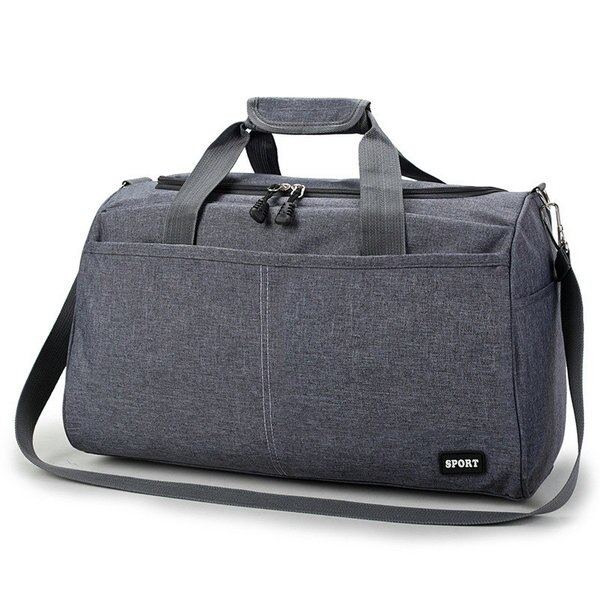 Bolso deportivo de viaje para hombre, bolso cilíndrico para negocios, bolso cilíndrico para mujer, bolso de hombro tipo bandolera para fin de semana, de lona, para exteriores, LGX64: Grey Small