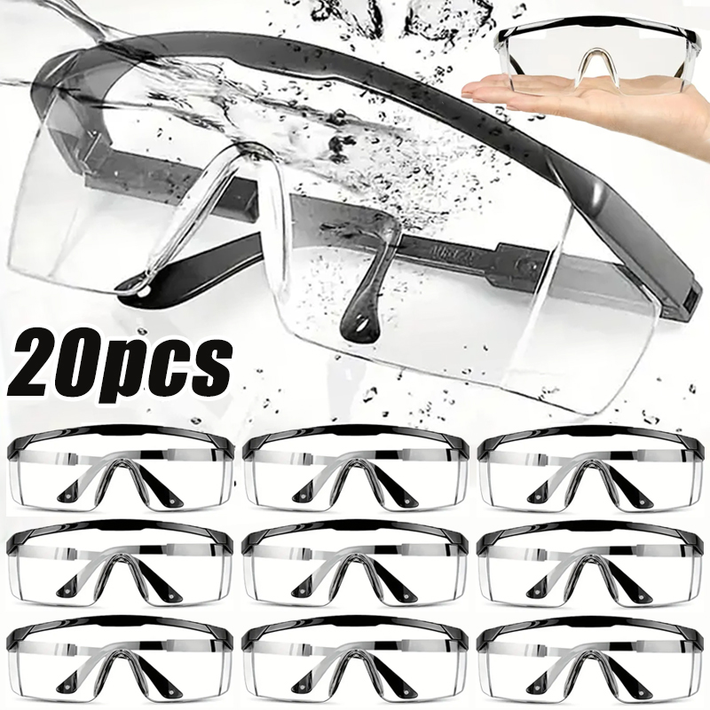 20 pièces lunettes de cyclisme coupe-vent Anti-poussière étanche lunettes de Protection sécurité au travail anti-éclaboussures lunettes de Protection des yeux lunettes