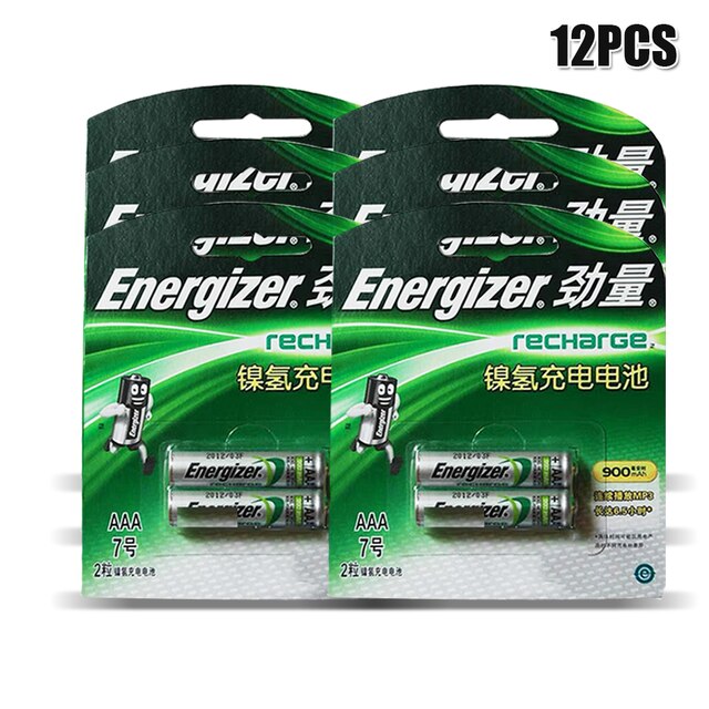 Energizer 1.2V 900mAh Ni-MH AAA Rechargeable Battery For Flashlight Mouse Camera Toy NIMH AAA 3A PreCharged Bateria Baterias: 12PCS