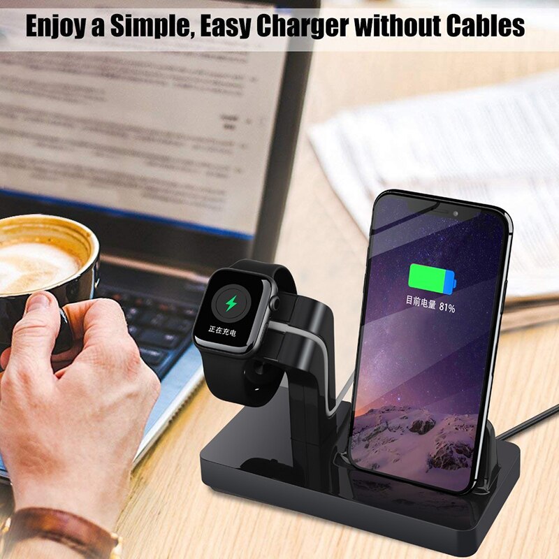 2 In 1 Wireless Charger Stand For iPhone 11 Pro XS MAX XR X 8 Plus Charging Dock Station Holder For Apple Watch 5 4 3 2 Charger