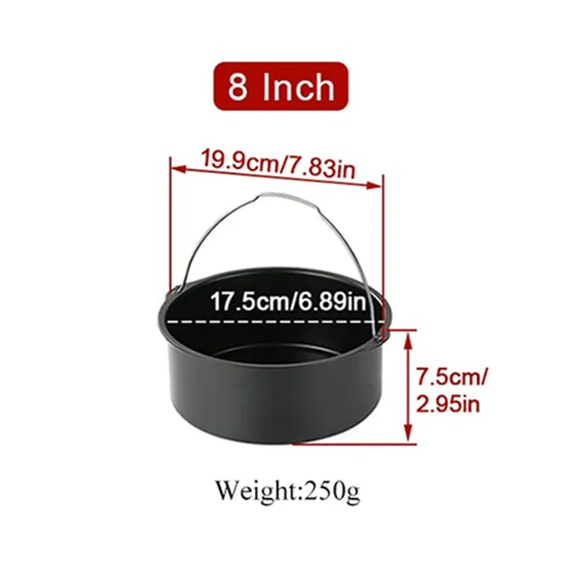 1Pc Ronde Cakevorm 6/7/8 Inch Non-Stick Bakvorm Bakvorm Vorm Friteuse Mand Met Handvatten Bakvormen Pizza Oven Bakvormen Pannen: Oranje