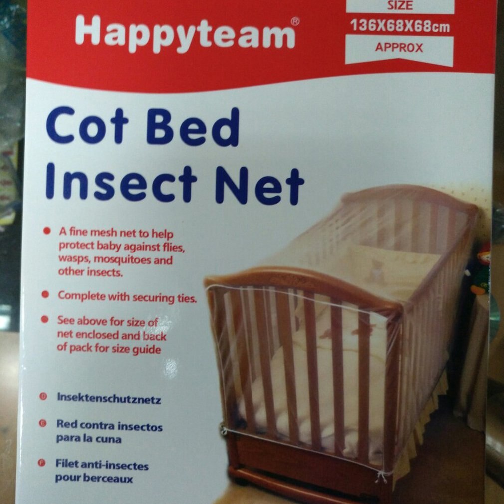 Mosquitera de tela de poliéster antimosquitos, plegable, transpirable, decorativo, para cuna, cama de bebé, mosquitera