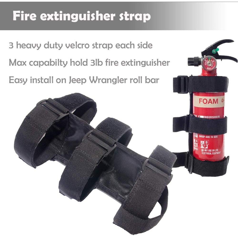 Fire Extinguisher Holder Adjustable Roll Bar Fire Extinguisher Mount Strap Fit for Jeep Wrangler TJ YJ JK CJ LJ