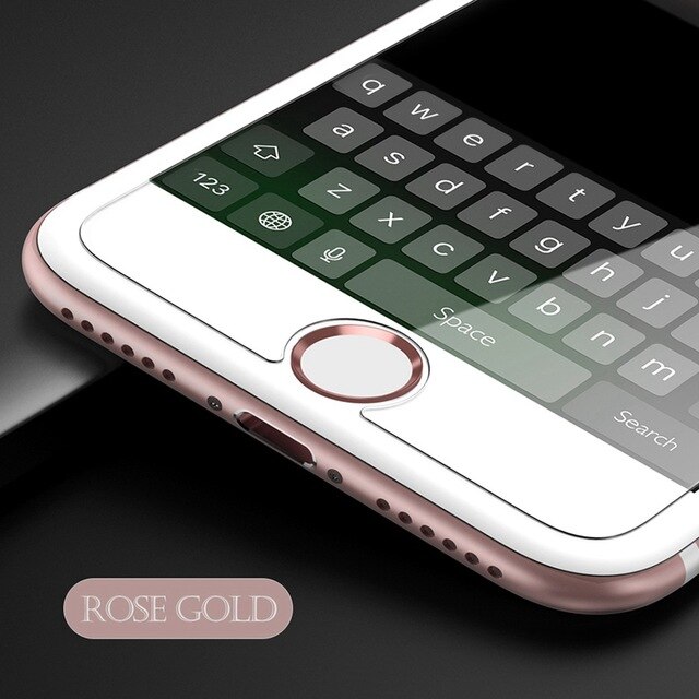 10 PCS Fingerprint Touch ID Home Button Sticker for Apple IPhone 5 5S SE 6 S 6S 7 8 Plus IPad Mobile Phone Sticker Skin Gold Red: white rose