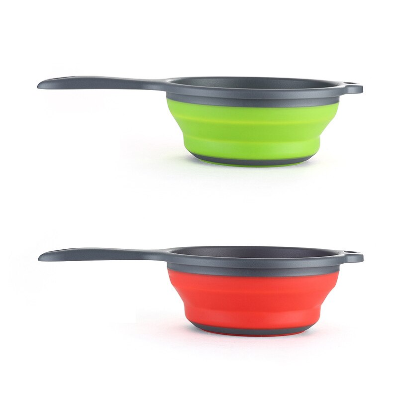 Foldable Silicone Colander Fruit Vegetable Washing Basket Strainer Collapsible Drainer With Handle Kitchen Tool