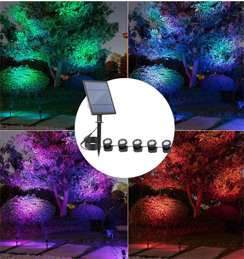 Solar Light Waterproof IP68 Lamp RGB 30leds Underwater Spot Light for Swimming Pool Fountains Pond Water Garden Aquarium