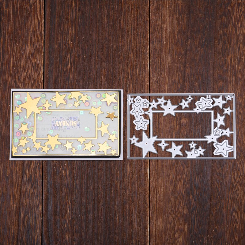 InLoveArts Stars Frame Metal Cutting Dies Paper Crafts Stencil Punching Templates Diy Scrapbooking Background Embossing Making