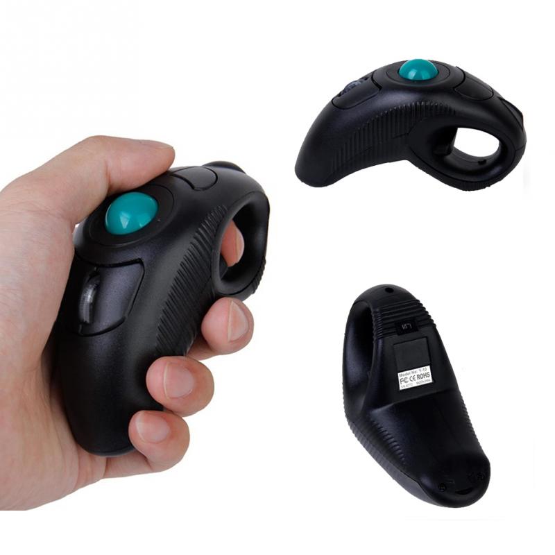 Wireless 2.4G Air Mouse Handheld Trackball Mouse Thumb-Controlled Handheld Trackball Mice Mouse