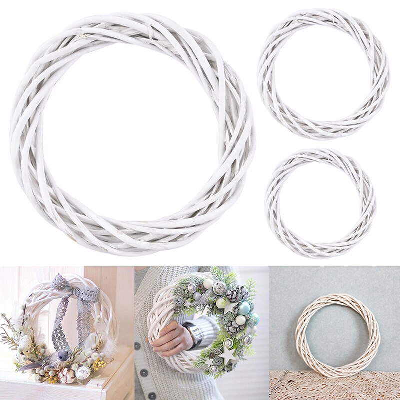 Couronne en osier et rotin de noël 10/15/20/25/30 CM, anneau de vigne, cercle Floral, ornements naturels, accessoires artisanaux bricolage
