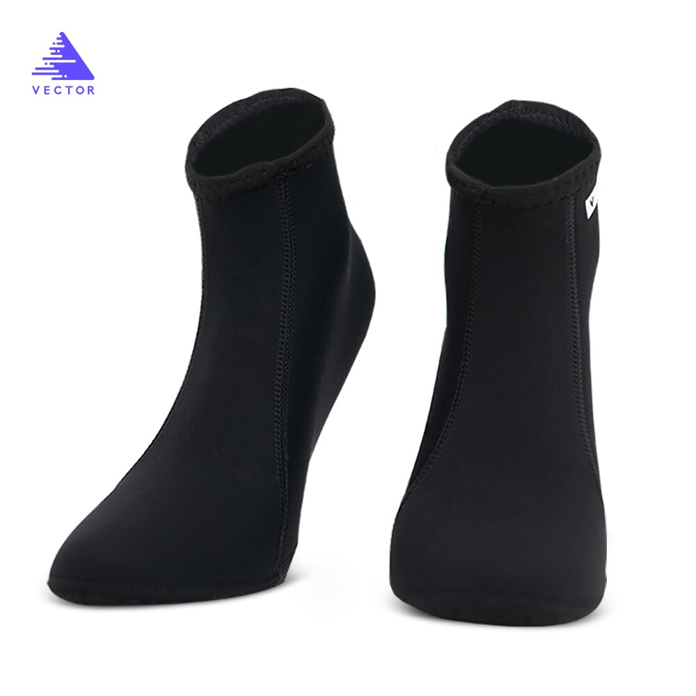 Vector – chaussettes de plongée antidérapantes pour hommes et femmes, 2mm, bottines d&#39;eau, chaussures de plage chaudes, à séchage rapide: Black / XS