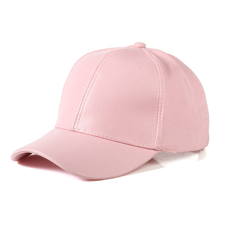 Winter Mannen Warme Baseball Cap Pu Leer Winddicht Leisure Outdoor Sport Cap Effen Kleur Vader Casquette: Roze