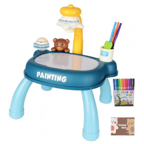 Imagination Ability Reusable Child Smart Projector Sketcher Desk for Children: Blue