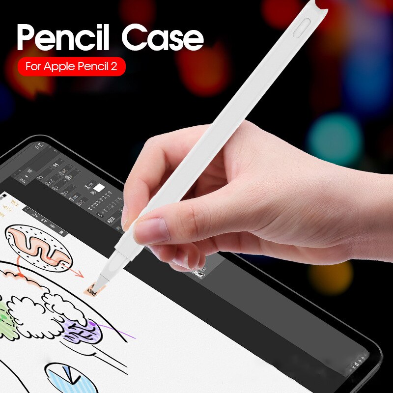 For Apple Pencil2 Generation Pen Silicone Case Ipad Stylus Anti-falling Non-slip Protective Shell For Pencil 2nd Accessory