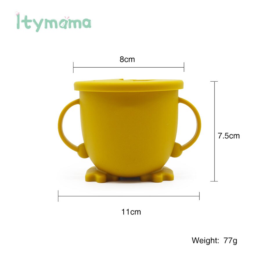 Silicone Tasse De Casse-Croûte Pour Les Tout-petits et Les Enfants Bébé Apprentissage D'alimentation Tasses Vaisselle Pour Enfants SANS BPA De Alimentaire En Silicone Étanche
