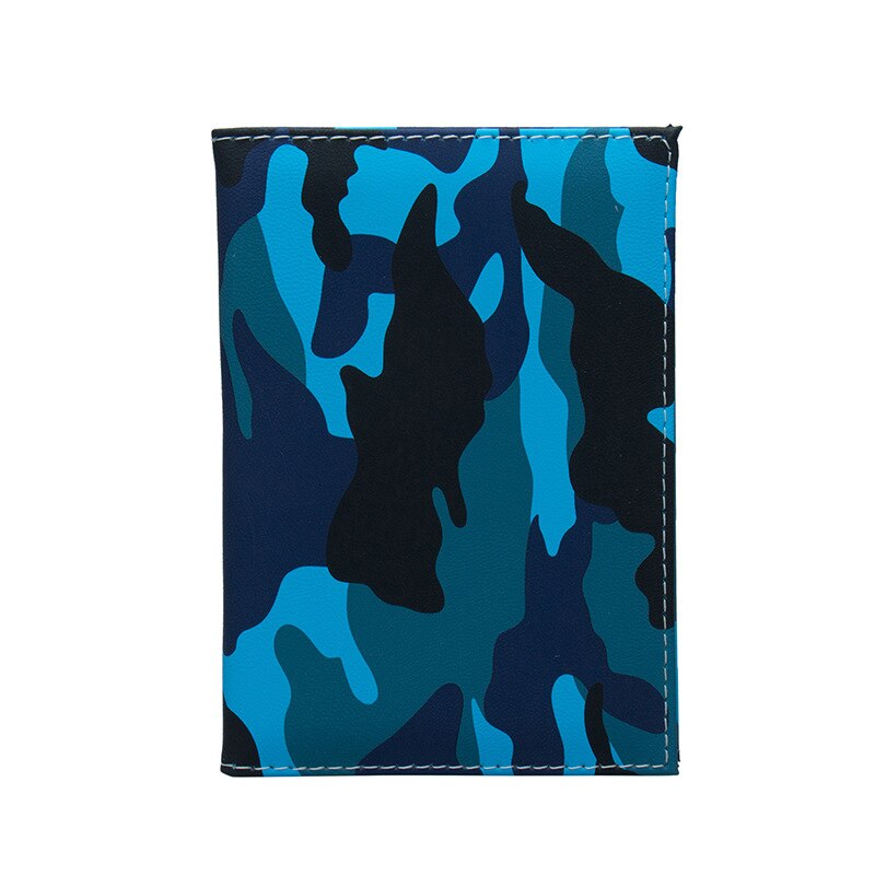 Mannen Algemene Mode Eenvoudige Minimalistische Camouflage Paspoort Clip Paspoort Deksel Paspoort Zak Ticket Clip Kaarthouder: Blauw