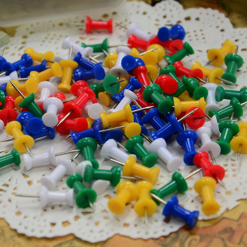 Punaises colorées, 50 pièces/lot, épingles à ongles, dessin, carte, planche de liège, papeterie fournitures scolaires et de bureau