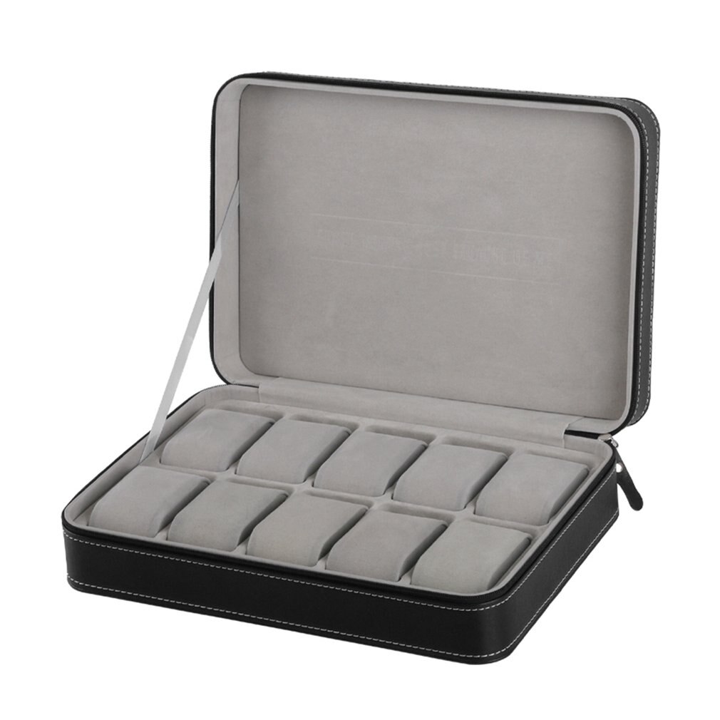 Multi-grids Leather/Carbon Fiber Watch Box winder watch Storage Box glasses Organizer Earrings Rings Jewelry Display Holder: 3