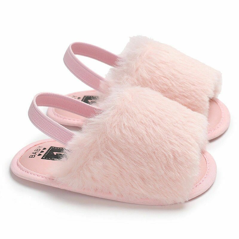 Zomer Zacht Haar Stijl Classic Meisje Slipper Sandalen Ademende Baby Bont Schoenen Eenvoudige Elastische Sandalen Prinses Baby: Roze / 11