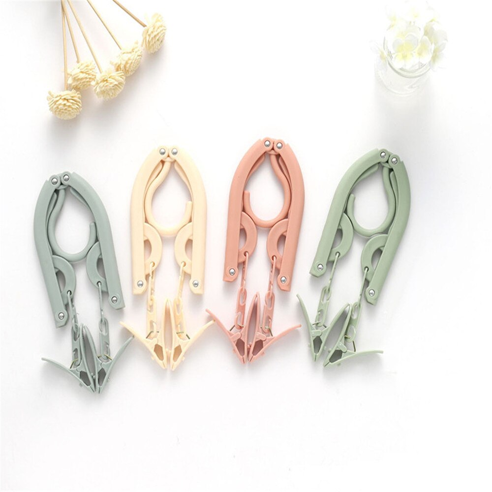 Plastic Portable Bathrooms Cloth Hanger Rack Travel Folding Hangers Clothes Drying Rack Home Storage Hangers