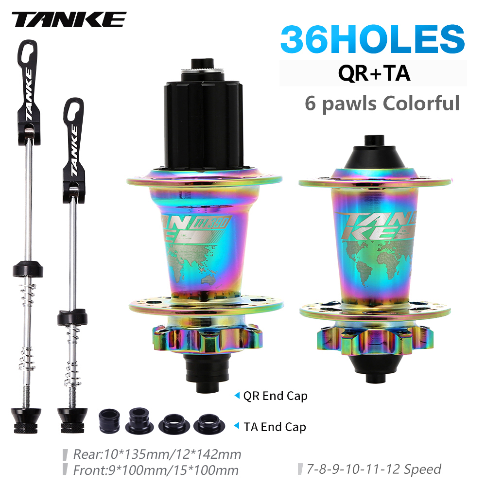 TANKE Ultralight MTB Bicycle Hub 6 Pawls 6 Bearing Freehub 120 Click 36H 7-12 Speed 6 Nail Bike Disc Brake Hubsets Cycling Parts