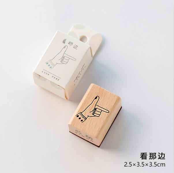 Sello de goma de madera para decoración de series de gestos Vintage de XINAHER, sellos para álbum de recortes, papelería, sello estándar para manualidades DIY: C