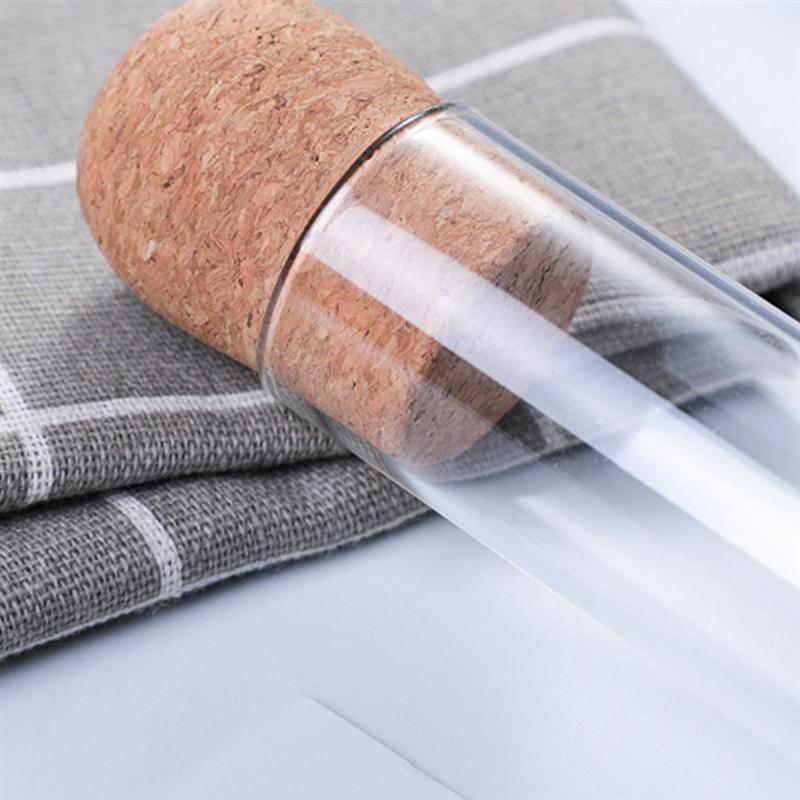 Botella de vidrio de corcho transparente para té, Mini botella vacía, Infusor de té, tubo de filtro de prueba de elaboración, accesorios de té
