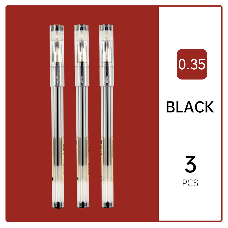 TG30917 Japan Simple Natural Style Pen 0.35mm Gel Pen Black Blue Red Ink School Office Student Exam Writing Stationery Supply: Yellow