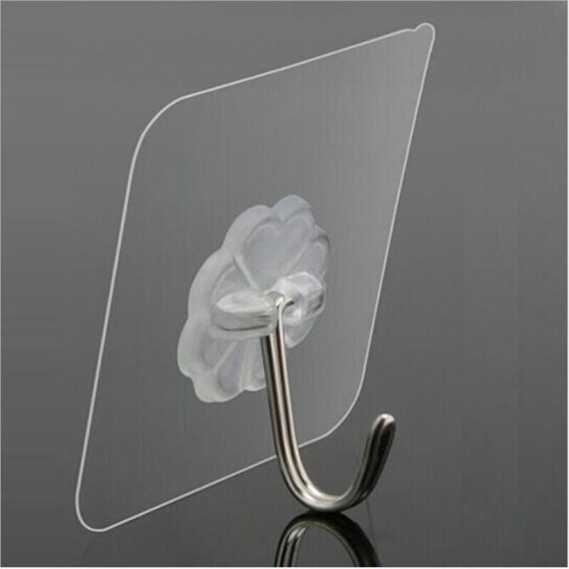 Hook Hanger Strong Adhesive Kitchen Bathroom Bedroom Hanging Door Wall Paste Coat Hats Plug Acrylic Thickening Hooks Rack