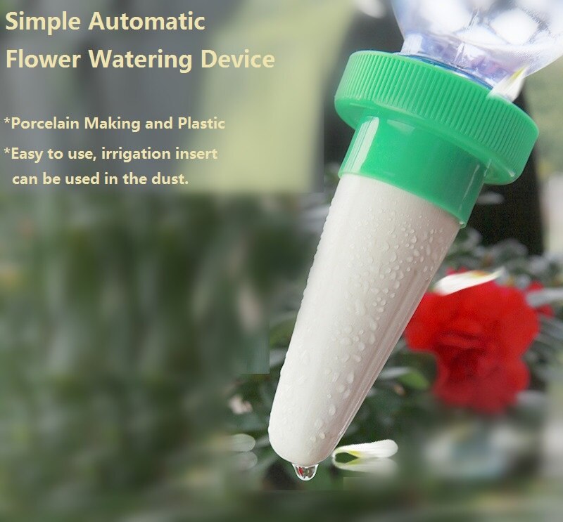 Irrigador de cerámica para botellas, Kits de cerámica de riego por goteo automático para jardín, cono de autorriego, herramientas de riego