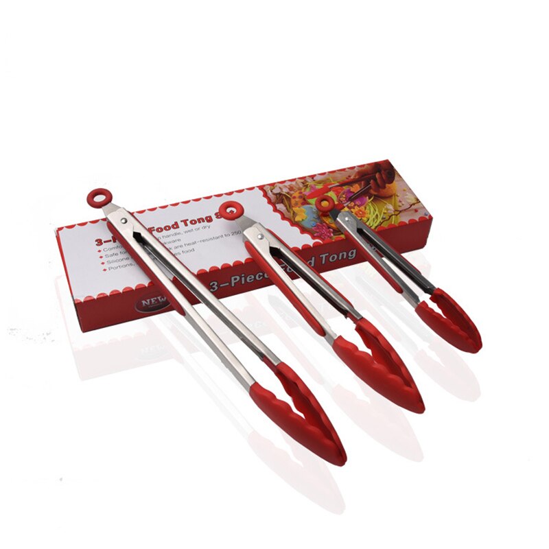 1 PC Siliconen Voedseltangen Keuken Koken Gereedschap Gebruiksvoorwerpen Tang Barbecue Anti-Slip Voedsel Clippers BBQ Gereedschap Accessoires