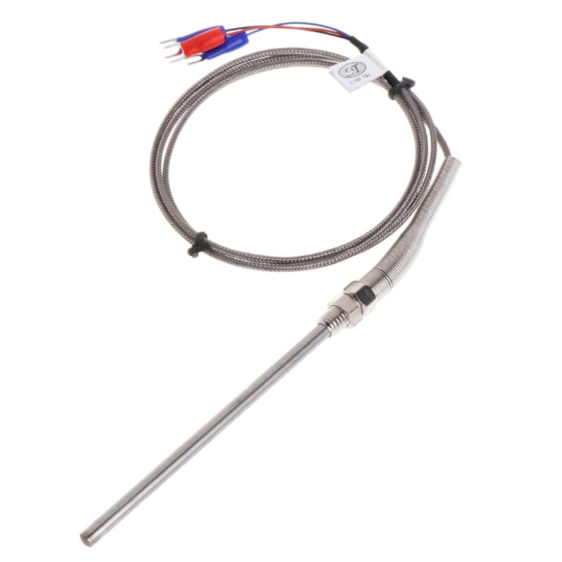 RTD PT100 Temperature Sensor Thread M8 Cable 1M Thermocouple Probe 100mm 3 wires