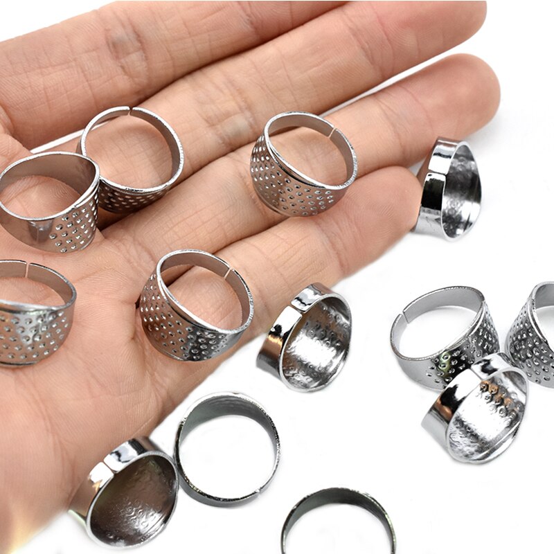 LMDZ 4pcs Sewing Thimbles Adjustable Size Ring Thimble Sewing Quilting Craft Sewing Hardworking DIY Tools Finger Protector